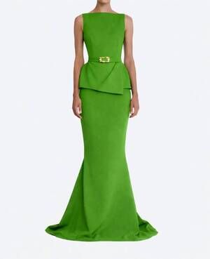 NEW SAFIYAA women's flamiana gown in green